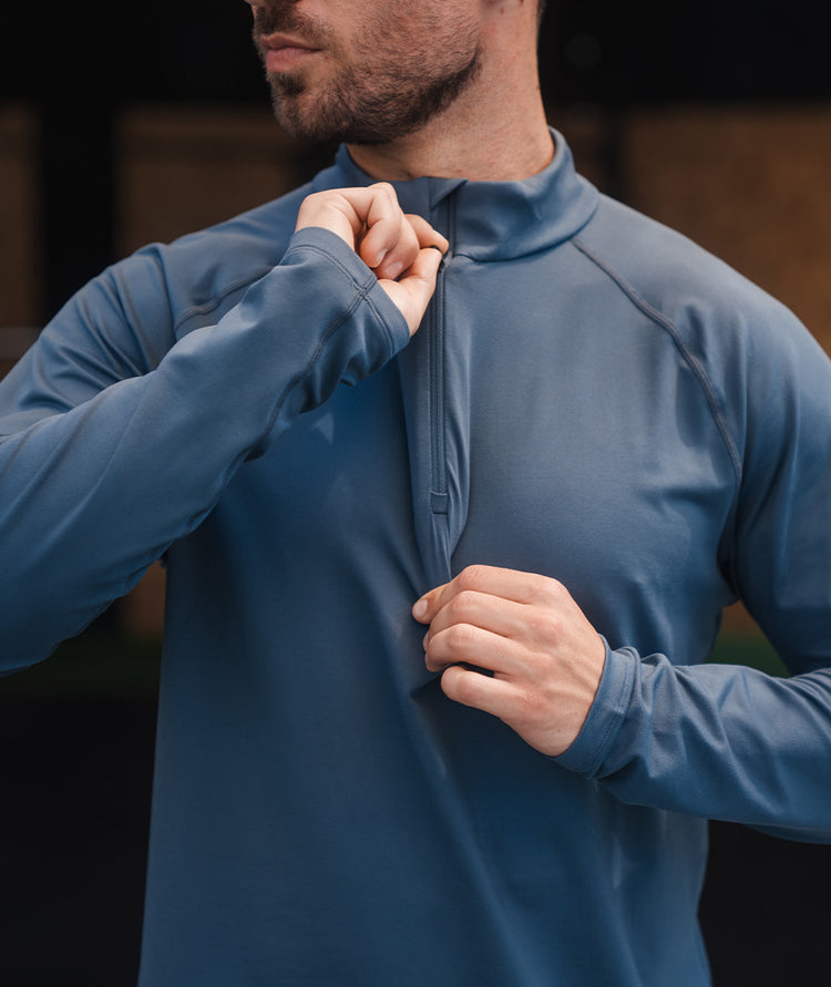 ComfyKnit men's HalfZip #color_black