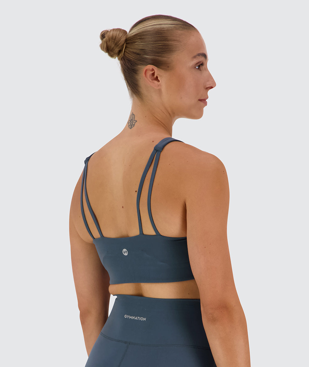 Supersoft V-neck Bra, Model 176 cm / size S#color_dusty-navy