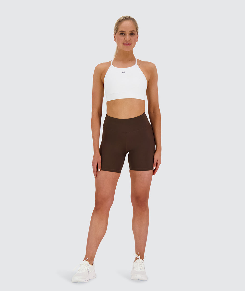 Women's Training Shorts #color_coffee-bean