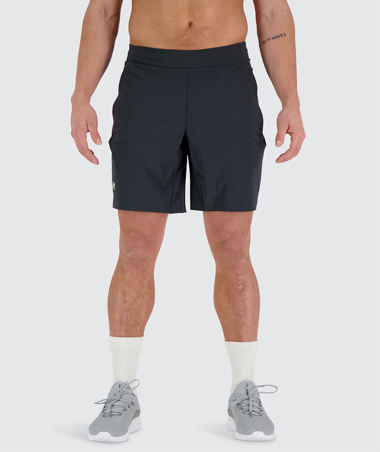 men's training shorts, Model 182 cm / size M#color_dark-grey