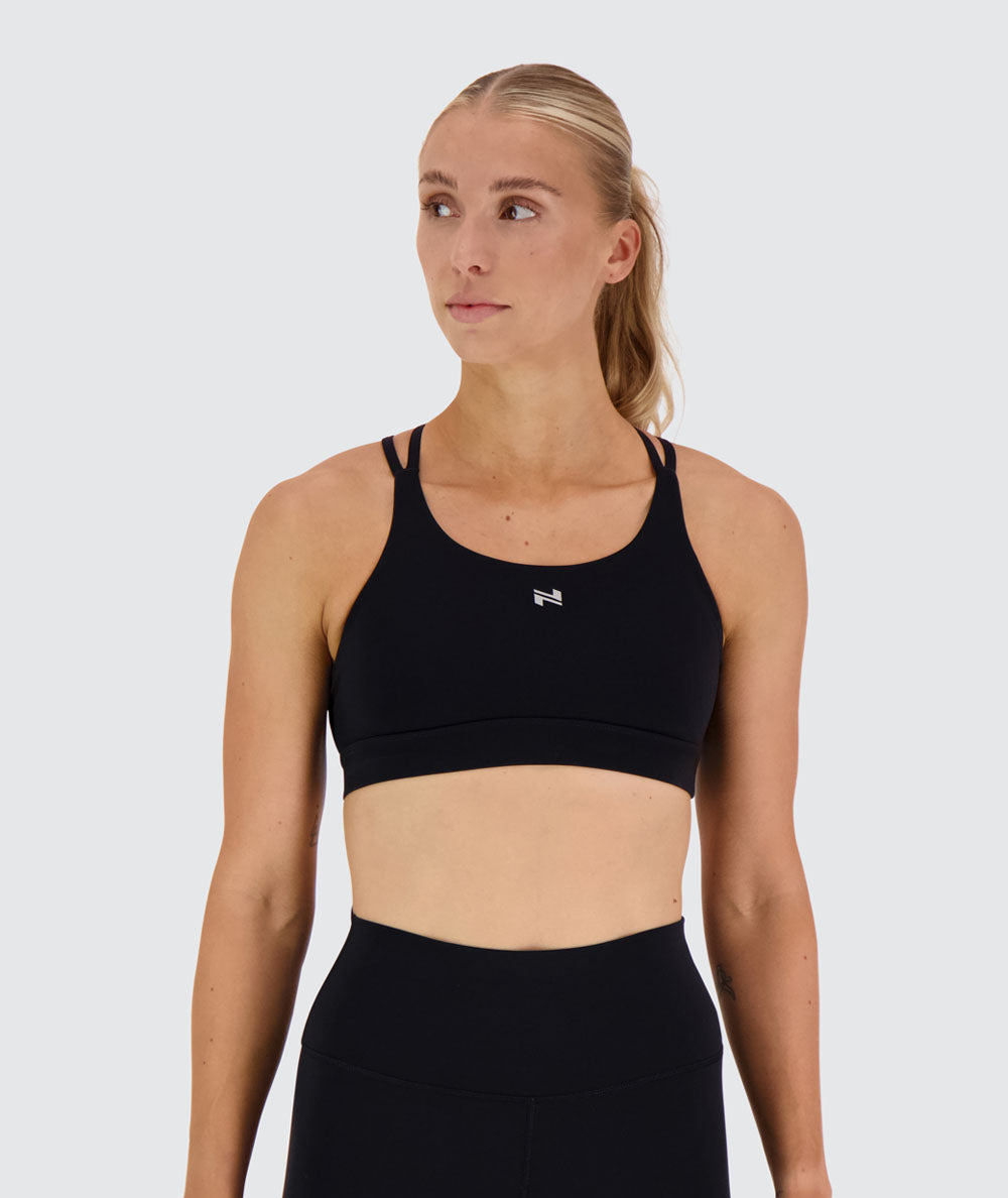 strappy sports bra, Model 176 cm / size S#color_black