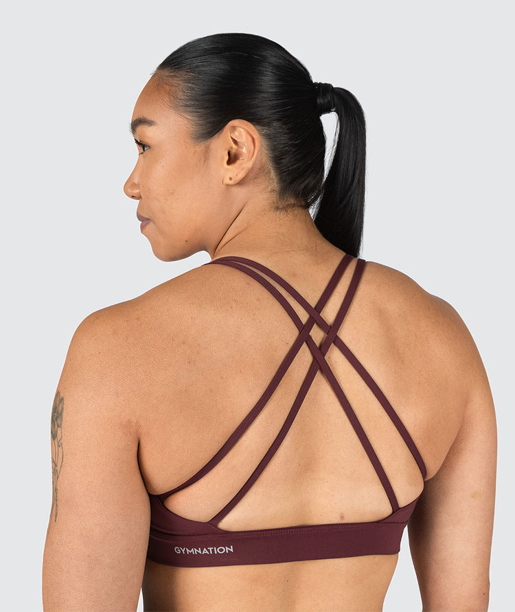 strappy sports bra#color_wine-red