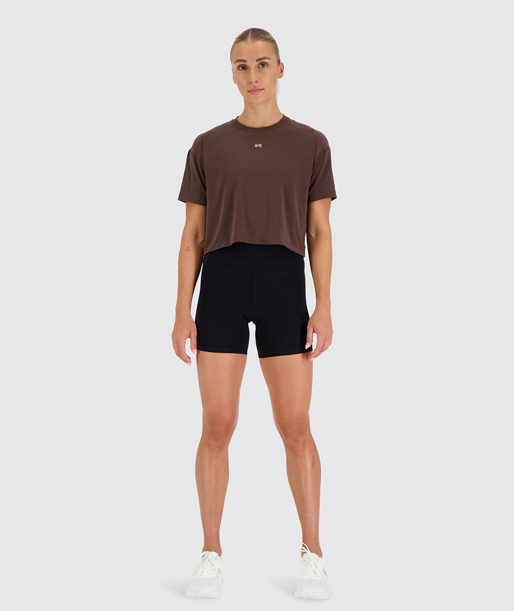 women's crop tee #color_coffee-bean