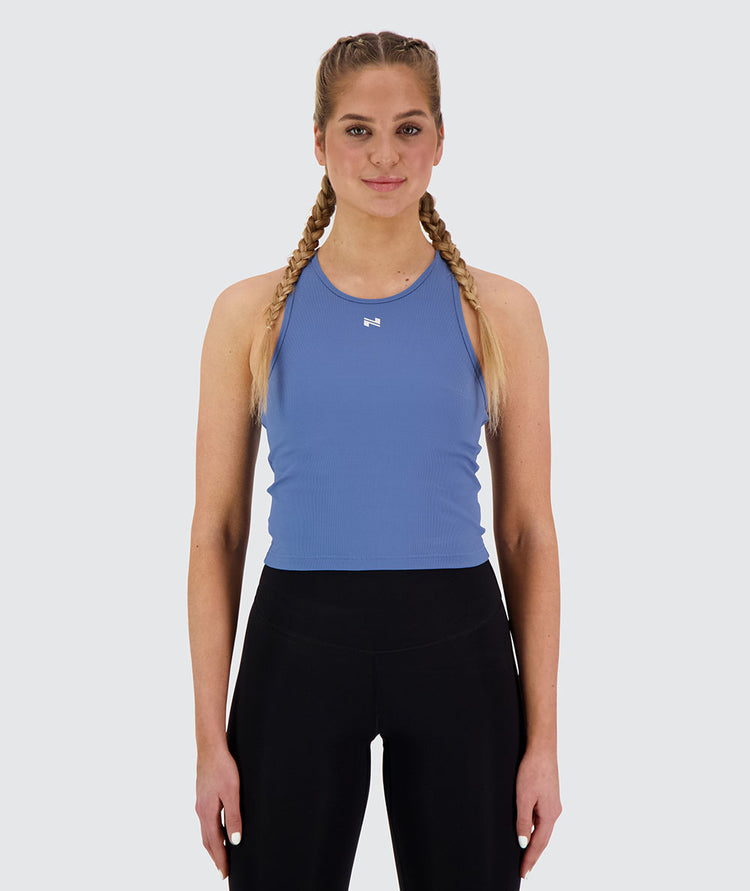 women's ribbed crop top, Model 173 cm / size S#color_moonlight-blue