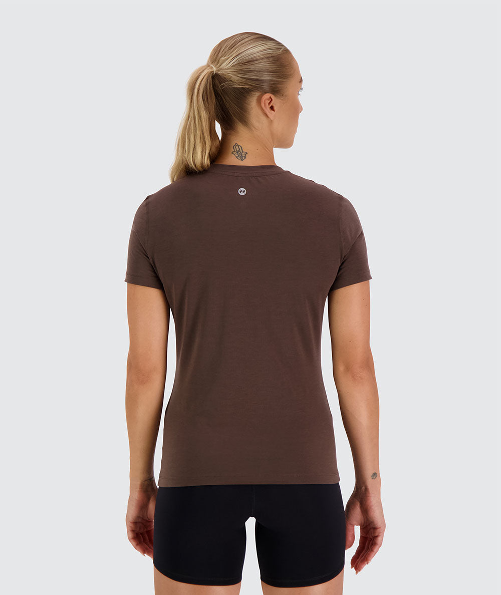 women's training tee #color_coffee-bean