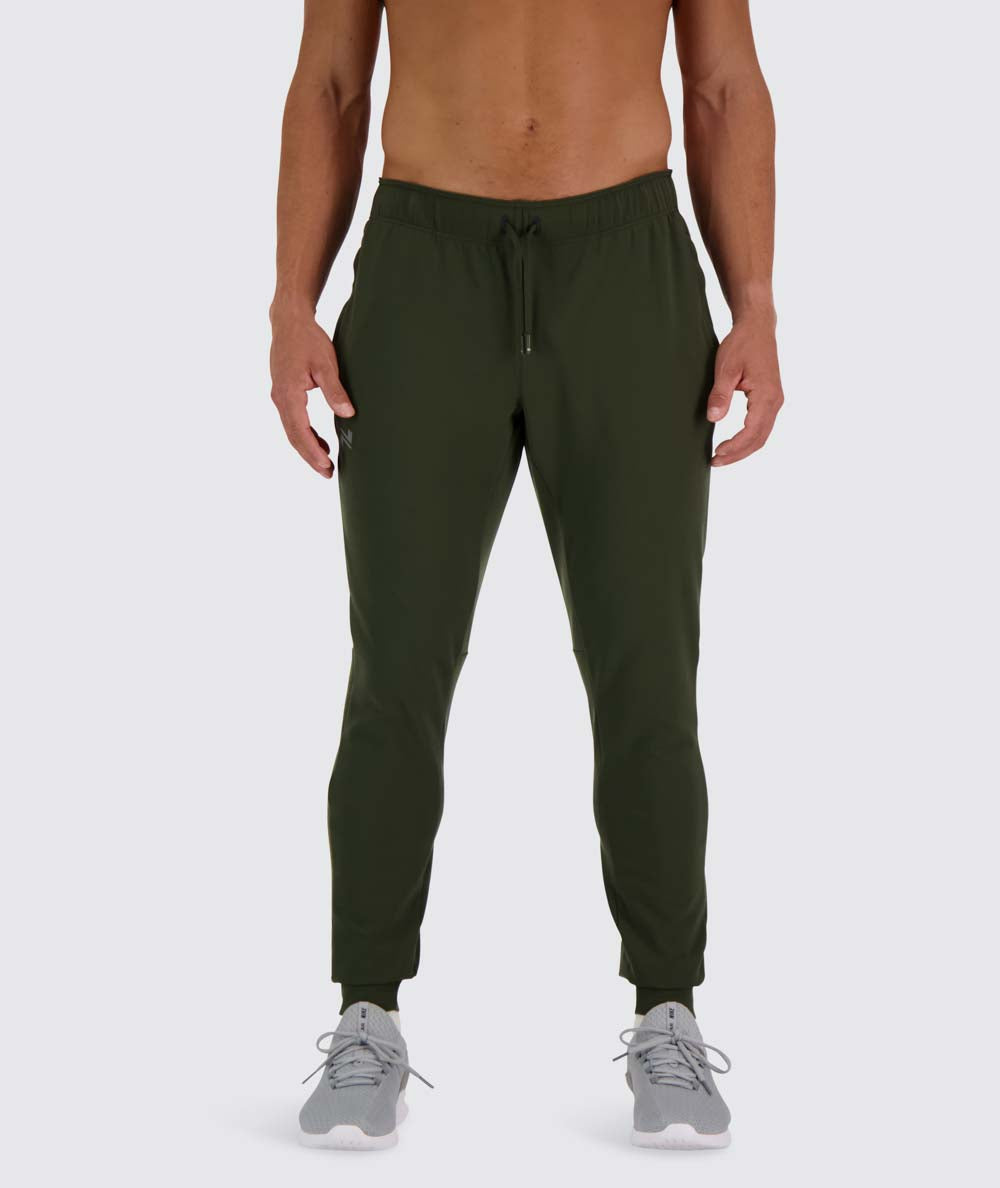 Men's jogger pants, Model 182 cm / size M#color_army-green