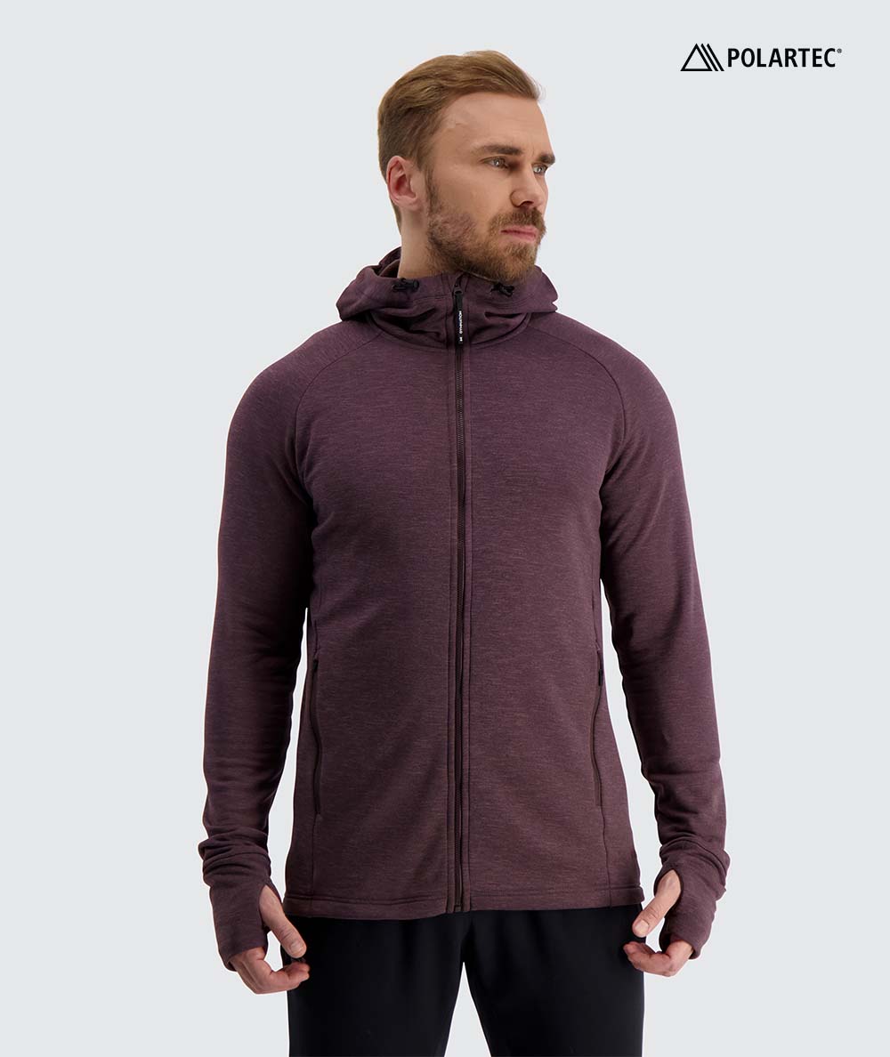 Men's Polartec Training Hoodie, Model 180 cm / size L#color_berry