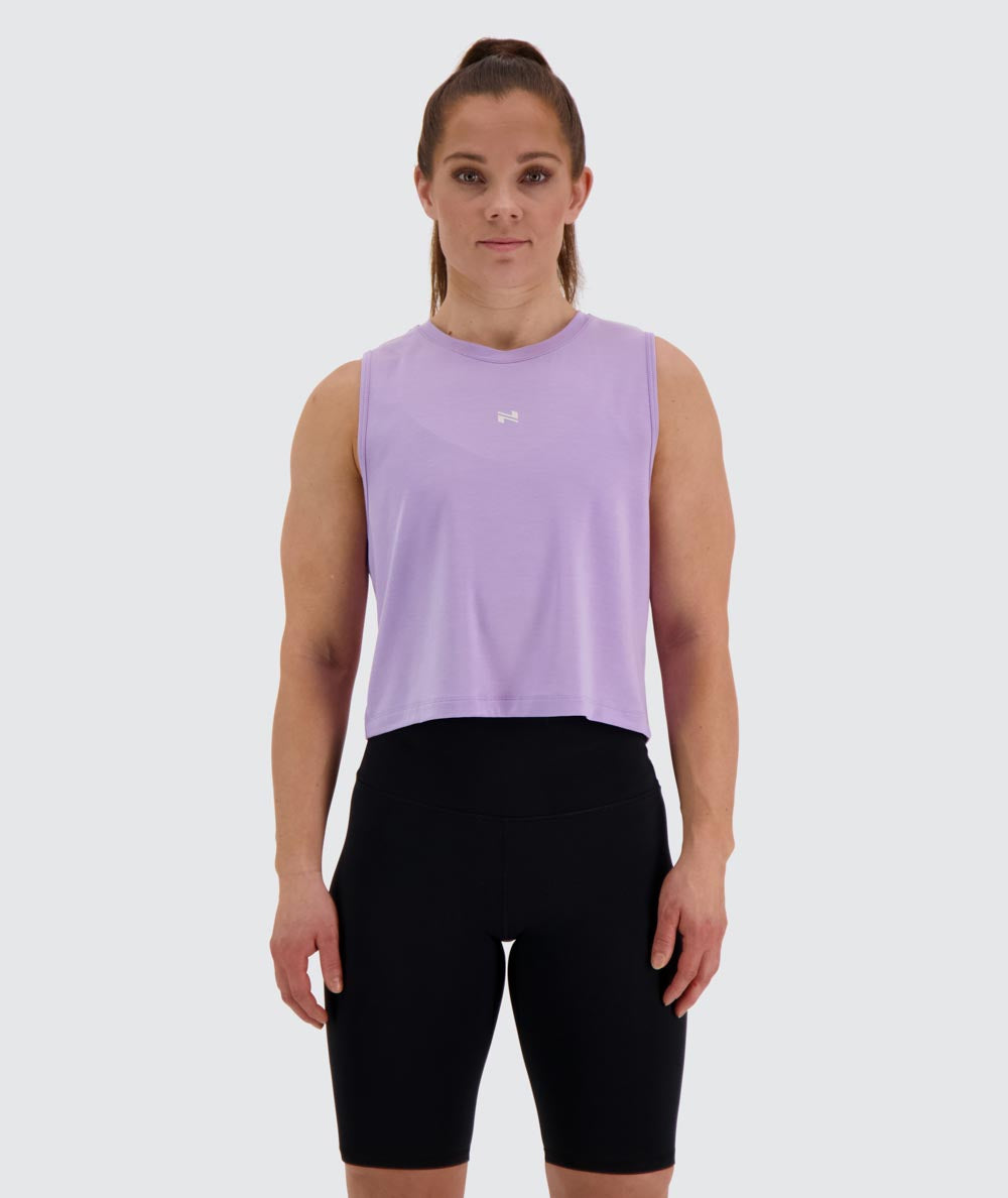 cropped training top #color_lavender