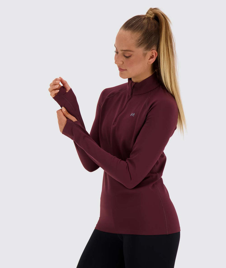 Women's Training Half-Zip #color_wine-red