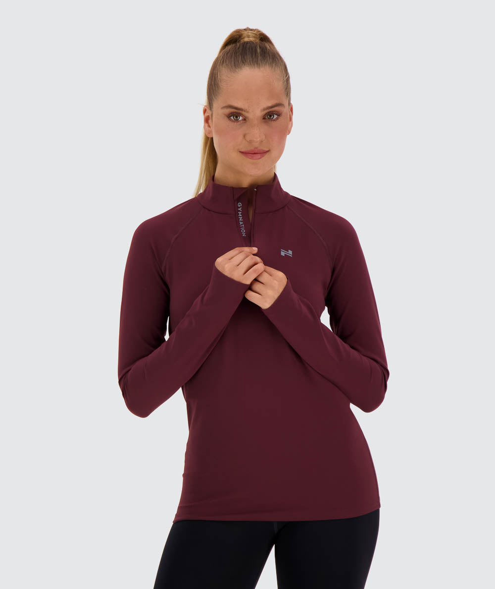 Women's Training Half-Zip #color_wine-red