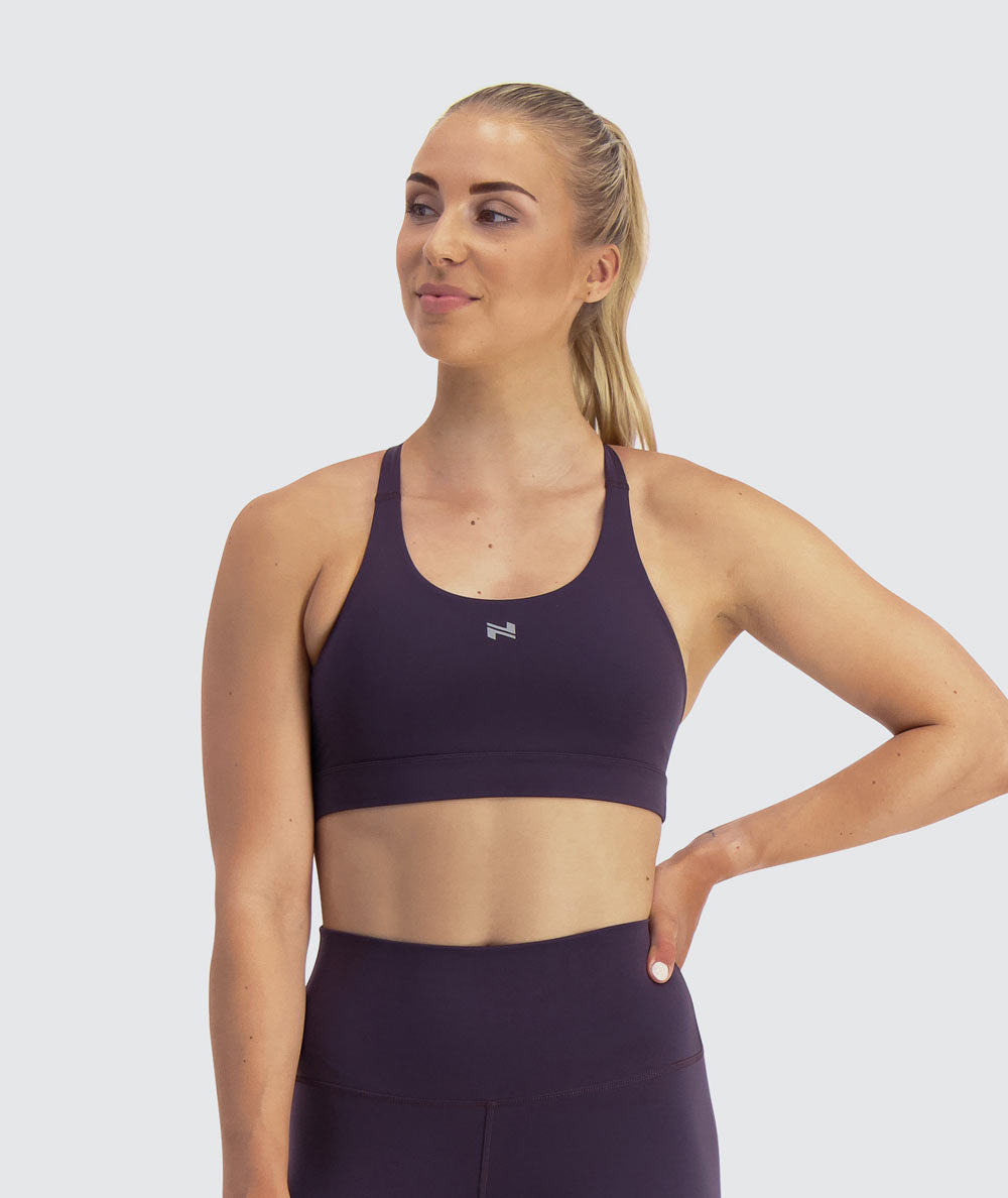 sports bra for crossfit, Model 176 cm / size S#color_plum