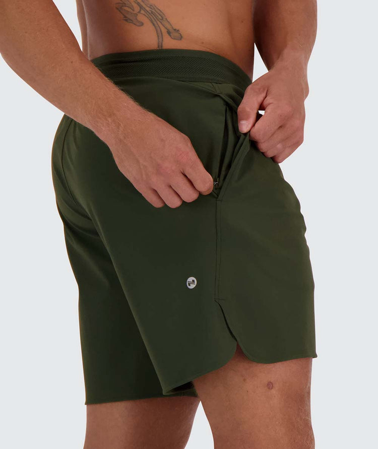 mens performance shorts#color_army-green